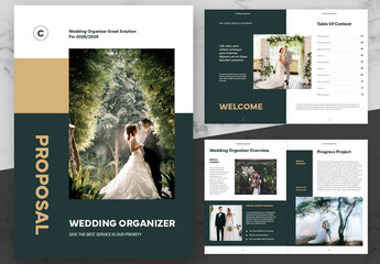 Green And Dark Cream Wedding Organizer Project Proposal - Powered by Adobe