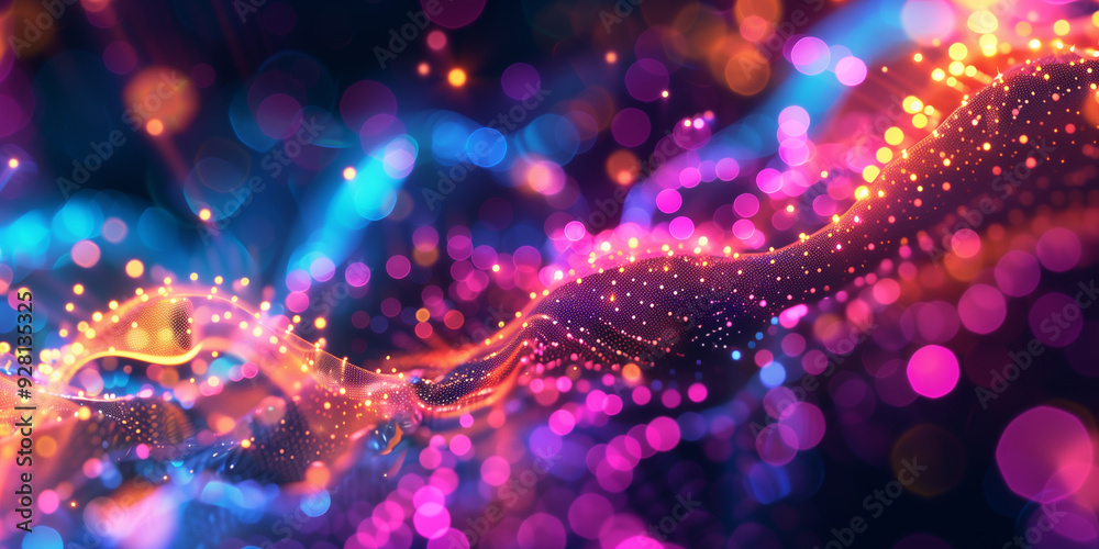 Wall mural cyberpunk technical background abstraction ui ux modern trendy design. place for text. lines and dot