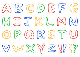 手書きのアルファベットセット、ローマ字のデコレーションセット