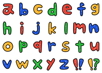 手書きのアルファベットセット、ローマ字のデコレーションセット