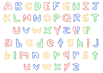 手書きのアルファベットセット、ローマ字のデコレーションセット