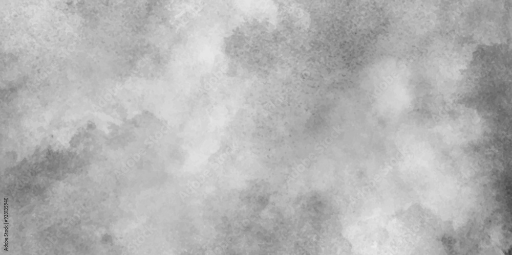 Wall mural black sky with white cloud. vignette texture in black and white color.white watercolor background. p