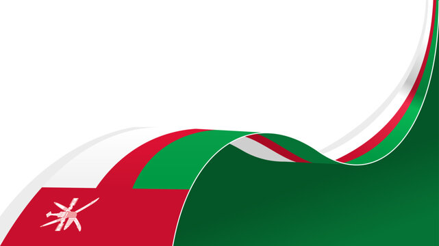 wavy Oman flag vector background with copy space for text. oman national day