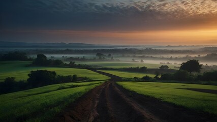 Obraz premium sunset in the mountains