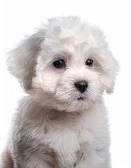 Obraz premium ボロニーズの子犬のポートレート（Bolognese puppy portrait on white background） 