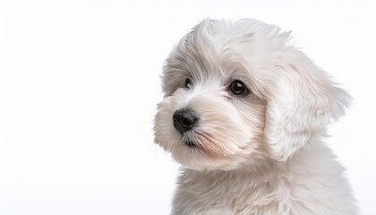 Obraz premium ボロニーズの子犬のポートレート（Bolognese puppy portrait on white background） 