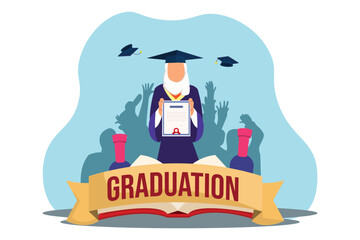 Graduation Day Flat Illustration Design