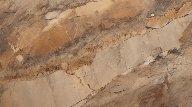 earth-toned marble surface with natural patterns and textures, creating the appearance of rock formations or desert landscapes.