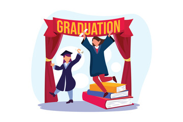 Graduation Day Flat Illustration Design