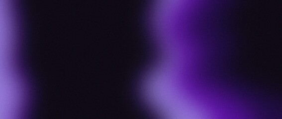 Abstract background with purple-lilac gradient shape on black background, grainy texture, grunge noise, banner design for web site