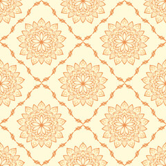 Classic Damask Seamless Pattern, Vintage, paisley elements, Traditional, Turkish motifs, Great for fabric and textile, wallpaper, packaging, Vector Illustration for Elegant Textile Design
