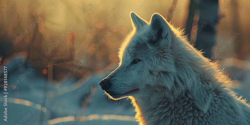 Poster Close up of a white wolf