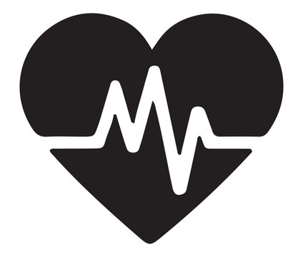 recommend clip art: heart and heartbeat silhouette vector