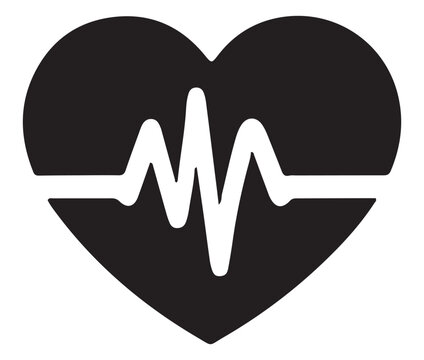 recommend clip art: heart and heartbeat silhouette vector