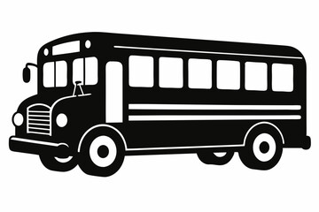 School bus silhouette, bus car vector illustration