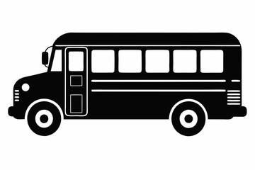 School bus silhouette, bus car vector illustration