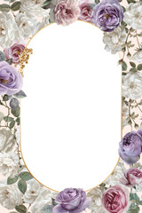 Editable Template Vintage Flower Frame Design