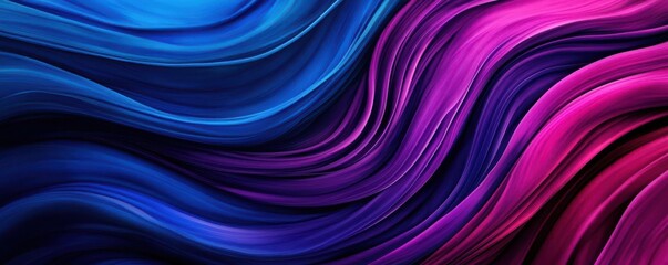 Fluid ink-like streaks in deep blues and purples, abstract design, concept of movement and flow