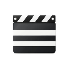 Obraz premium A black and white clapperboard with black and white stripes on top.