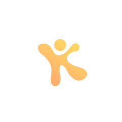 K People Logo Vector. Child Letter K Logo