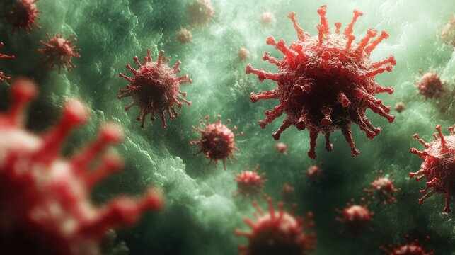 Mpox (monkey pox) virus, Monkeypox viruses, pathogen closeup, infectious zoonotic disease, background. Cinematic Representation of the Mpox Virus.