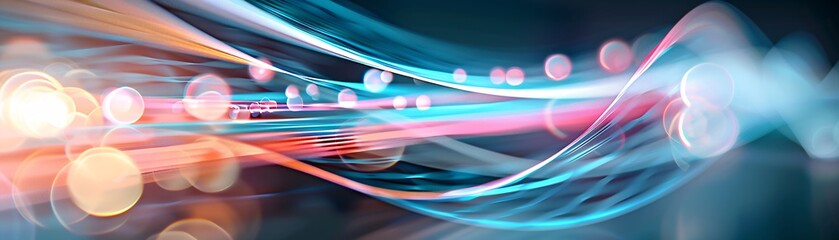 Naklejka premium Light trails creating abstract lattice patterns, organic shapes, vibrant and energetic. ,