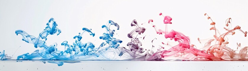Ink spreading in water creating tree-like patterns, organic shapes, artistic and fluid. ,