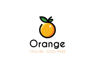 Circle orange juice logo design vector illustration. 