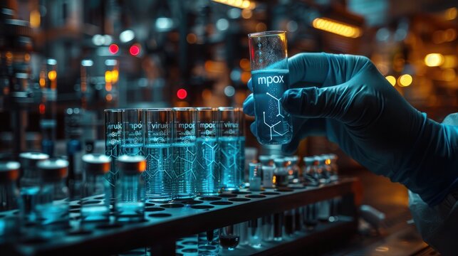 Monkeypox virus analysis laboratory examination and testing, Monkeypox virus laboratory analysis and research.