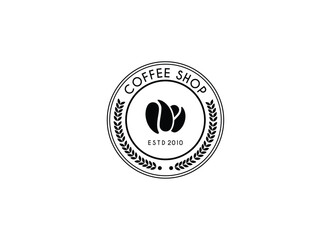 Coffee shop and drink logo design vector illustration. Coffee logo design