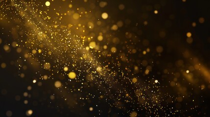 Sparkling Gold Dust on Black Background