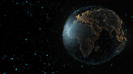 Obraz premium 3D rendering of a glowing, connected globe.