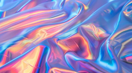 Obraz premium Shimmer Fabric. Textile colorful holographic background: holographic, iridescent, fabric, hologram, gradient, light, shiny, background, colours