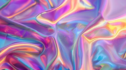 Obraz premium Shimmer Fabric. Textile colorful holographic background: holographic, iridescent, fabric, hologram, gradient, light, shiny, background, colours