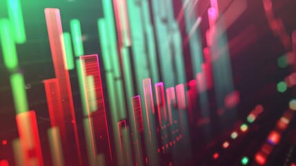 Obraz premium Abstract Digital Art with Red and Green Bars