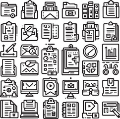 official document file vector icons set