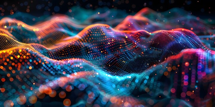 Futuristic Digital Data Streams Abstract Background