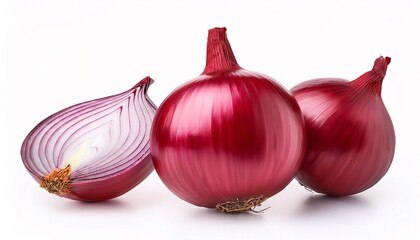 Red onion isolated on white background
