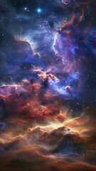 Fototapeta premium Colorful Nebula in Star-Filled Space