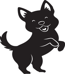 A cute dog silhouette Vector art illustration.
