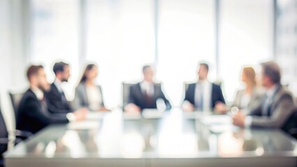 Unfocused Corporate Meeting - Gentle blur effect over a corporate meeting scene with people. 