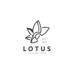 Lotus flower logo. Minimalist lotus feminine for the calm logo beauty design