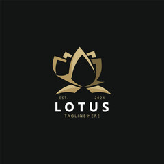 Lotus flower modern elegant lotus feminine for the beauty spa logo design