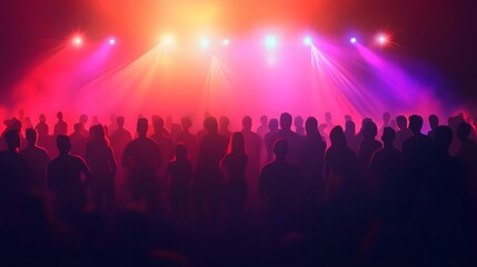 Silhouettes of People Dancing Under Stage Lights