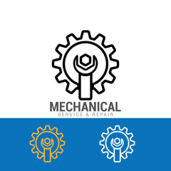 Setting icon vector Gear logo design