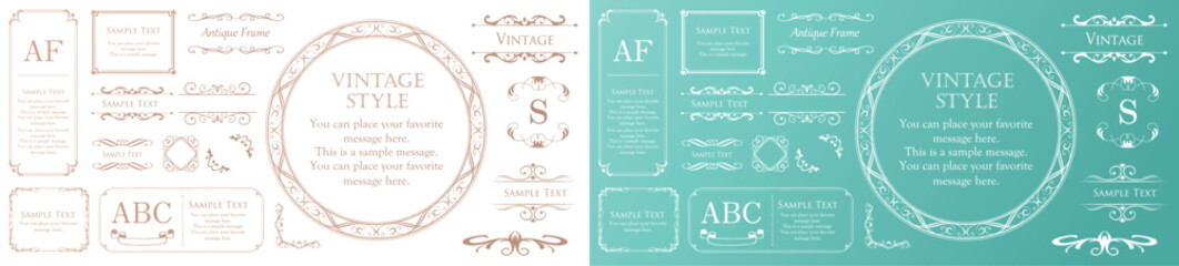 アンティークフレーム。ハロウィンのフレームデザイン。