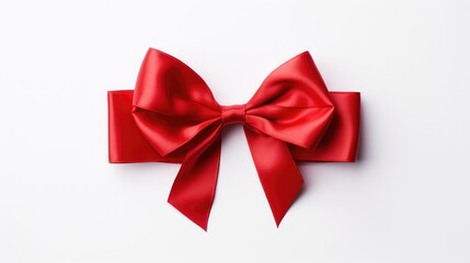 decorati red christmas bow on white