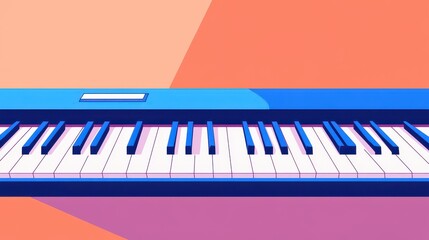 Enjoy a vibrant flat illustration of piano keys, perfect for musicthemed designs and creative projects.