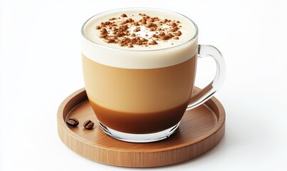 a Latte coffe isolated on white background, Generative AI