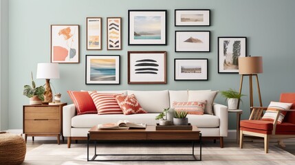mirrors blank wall living room
